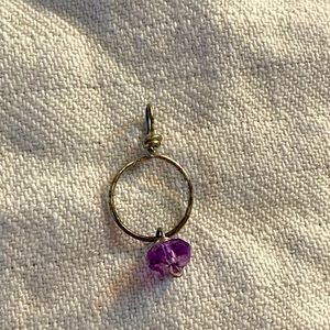 Wire Pendant with Purple Bead